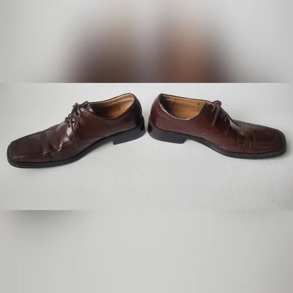 Zengara Men's Brown Leather Dress Shoes Sz 9M - Picture 9 of 11
